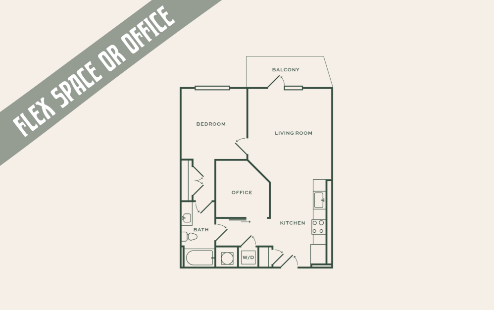 A7 - 1 bedroom floorplan layout with 1 bathroom and 801 square feet A7 - 1 bedroom floorplan layout with 1 bathroom and 801 square feet