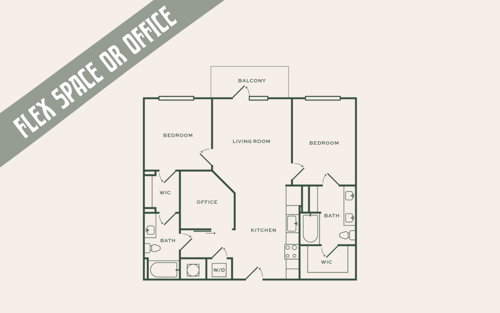 B1 - 2 bedroom floorplan layout with 2 bathrooms and 1122 square feet B1 - 2 bedroom floorplan layout with 2 bathrooms and 1122 square feet